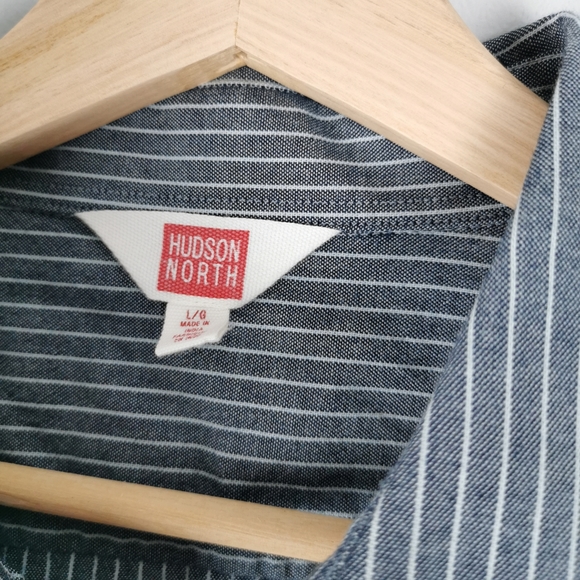 Hudson North Striped Button Down Shirt Large - Picture 4 of 7
